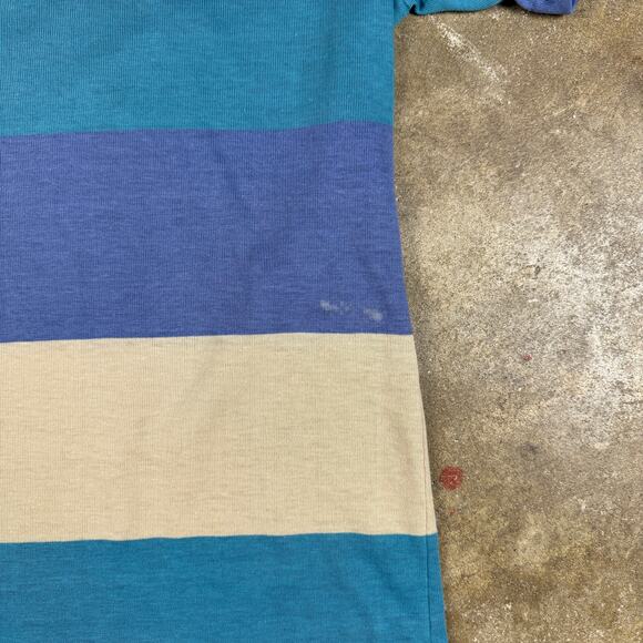 Vintage‎ Coyote by Argo Striped T-Shirt USA Made Blue Natural Men’s Large - Picture 3 of 9